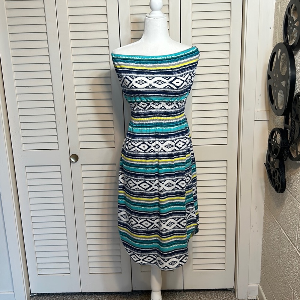 LAGACI S strapless BoHo summer flowy maxi dress